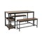 3 Piece Dining Table Set with Wine Rack and Storage Shelf Coffee Black